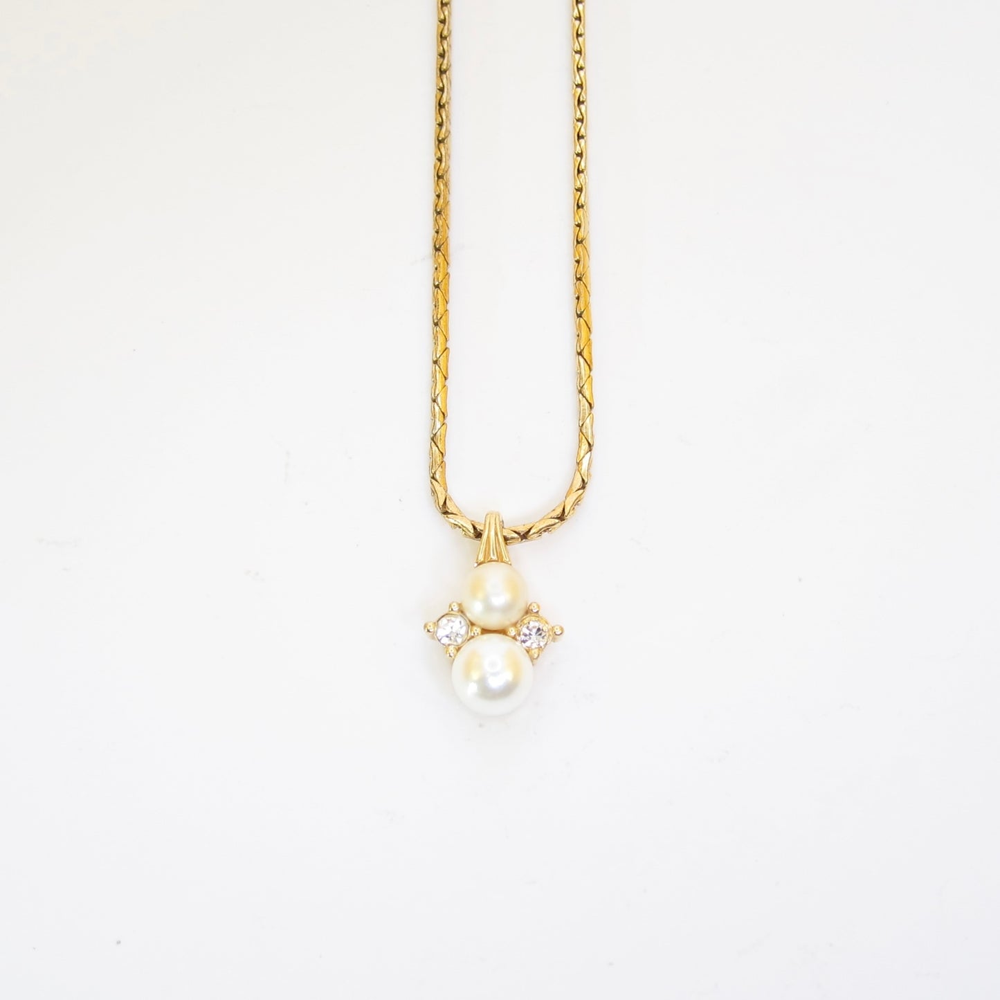 Christian Dior Vintage Pearl and Rhinestone Golden Necklace