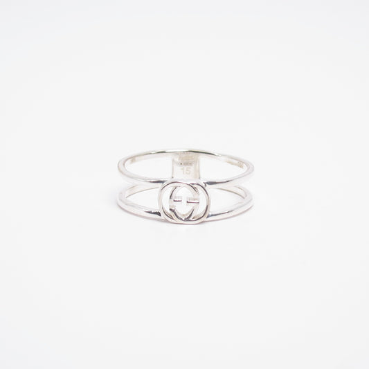 Gucci Vintage Interlocking G 925 Silver Ring