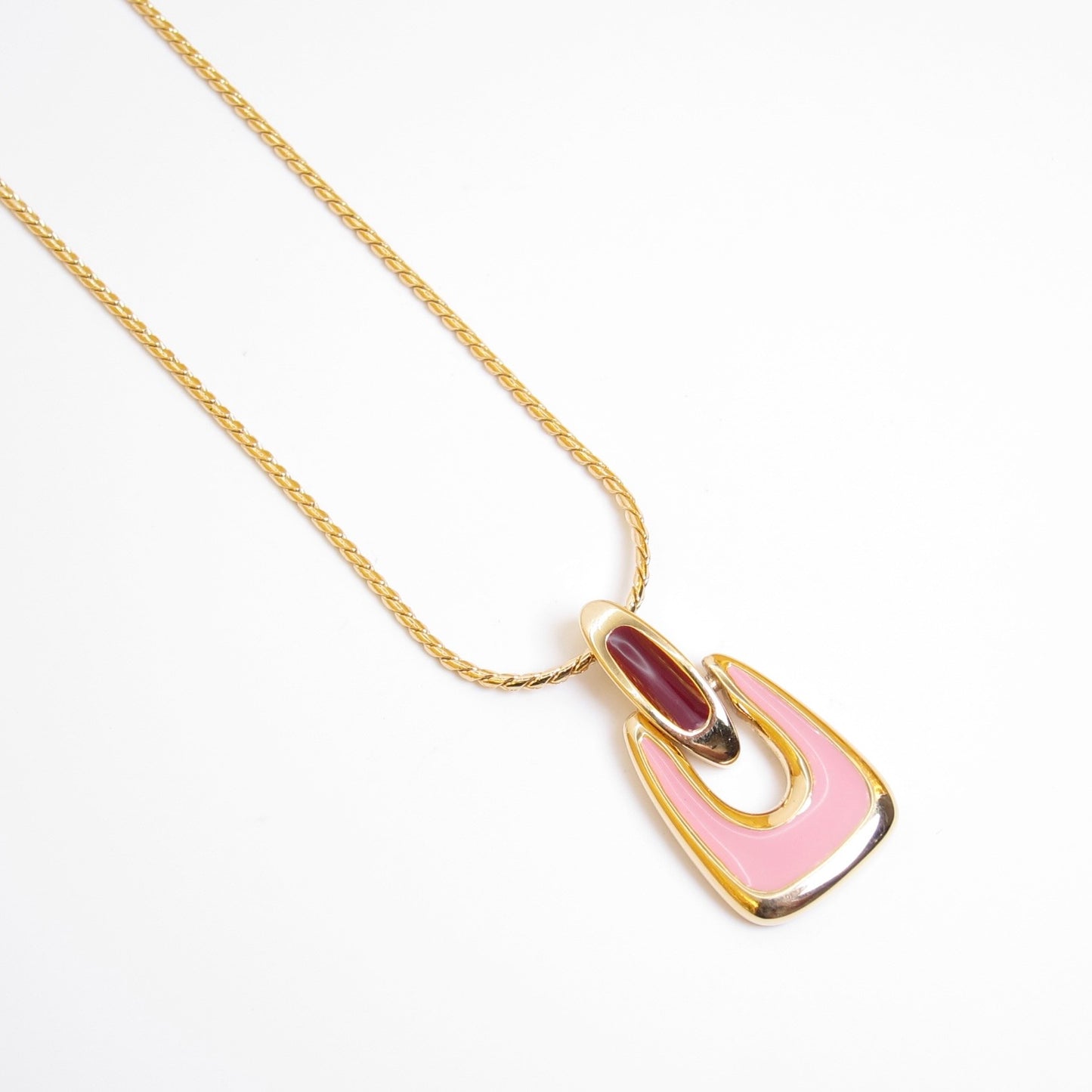 Givenchy Vintage Red and Pink Golden Necklace