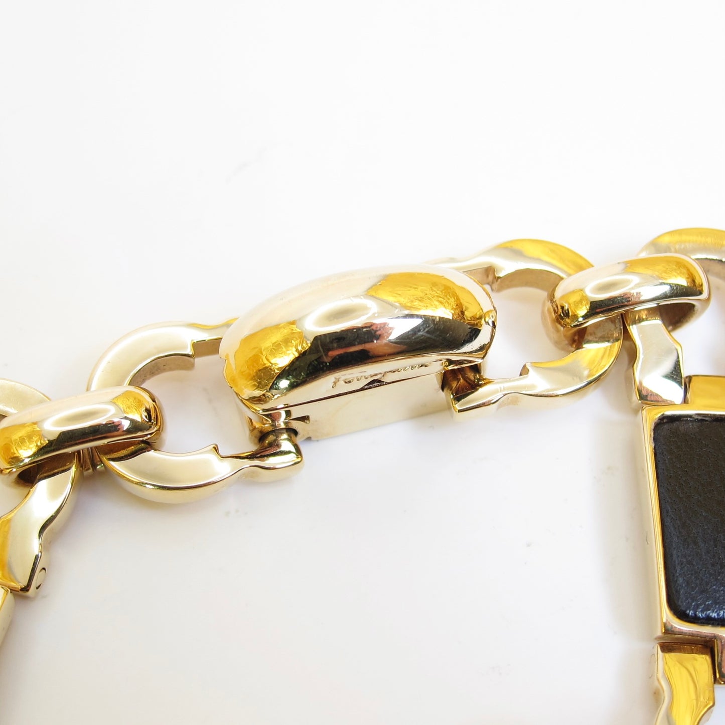 Ferragamo Vintage Gancini and Black Golden Bracelet