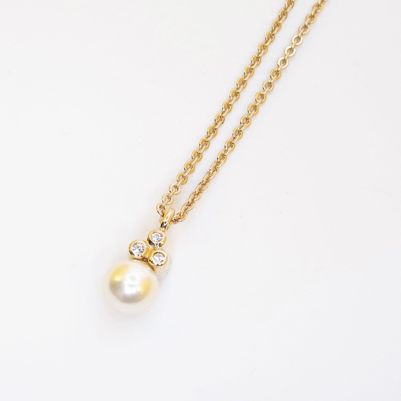 Christian Dior Vintage Pearl and Rhinestone Golden Necklace