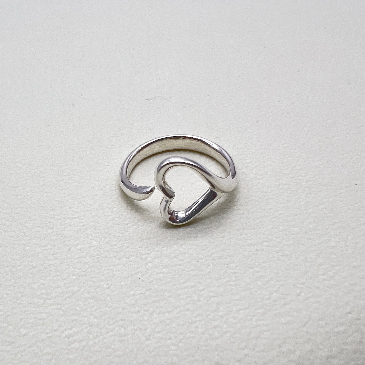 Tiffany Vintage Open Heart 925 Silver Ring #11