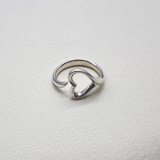 Tiffany Vintage Open Heart 925 Silver Ring #11