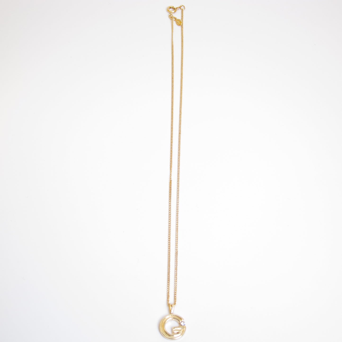 Givenchy Vintage G Logo with Rhinestone Golden Necklace