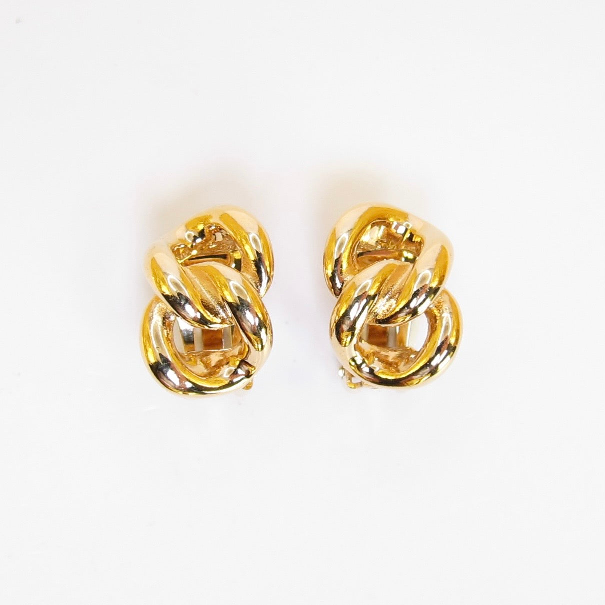 Christian Dior Vintage Link Golden Clip-on Earrings
