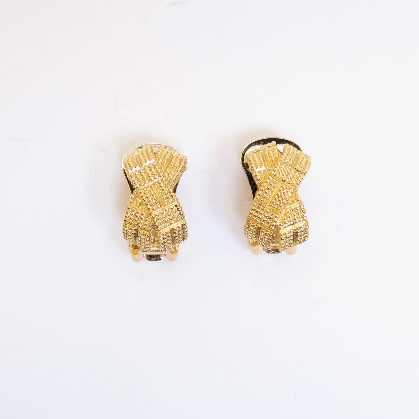 Christian Dior Vintage Cross Golden Clip-on Earrings