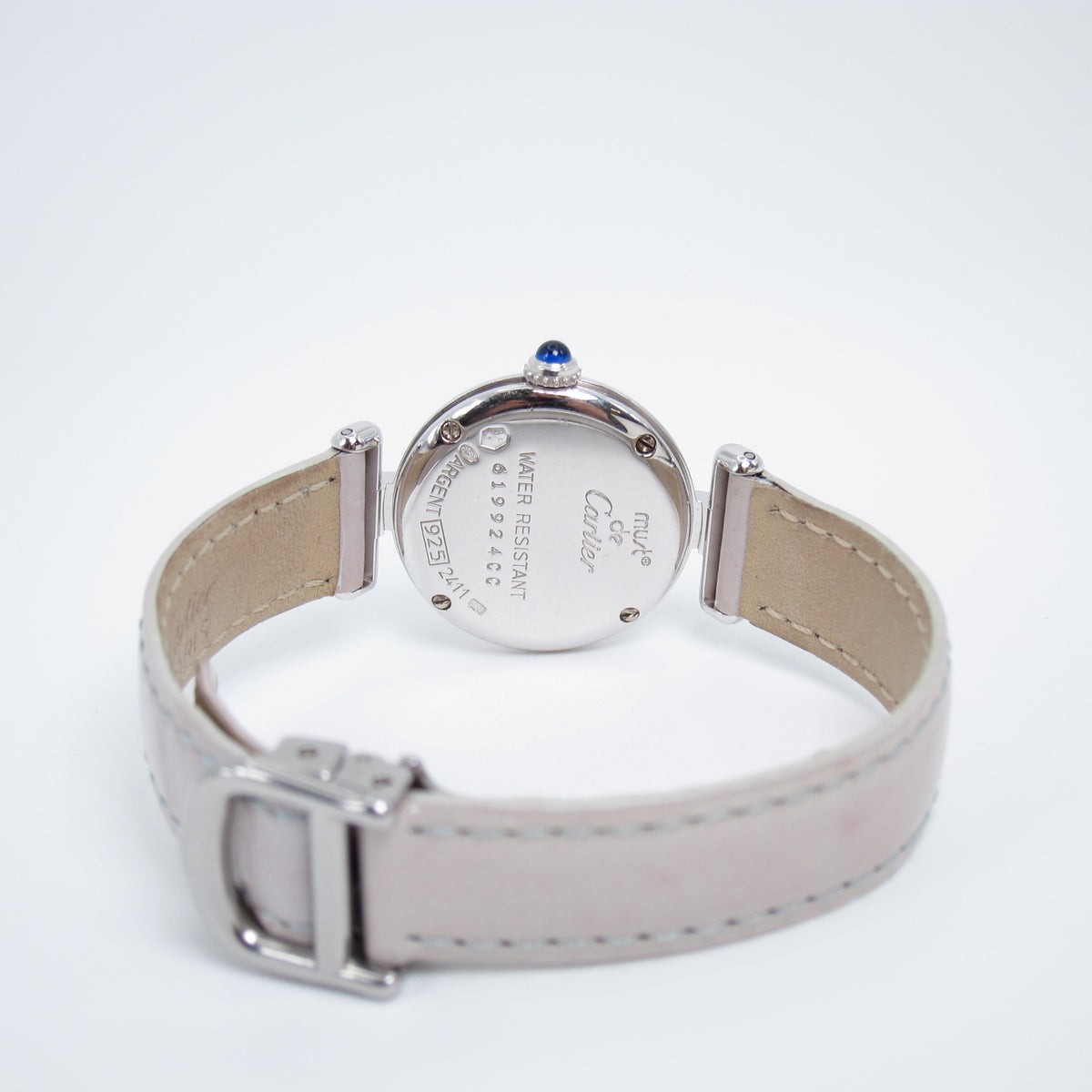 Cartier Vintage Must De Cartier Colisee White Face with Light Grey Strap Watch