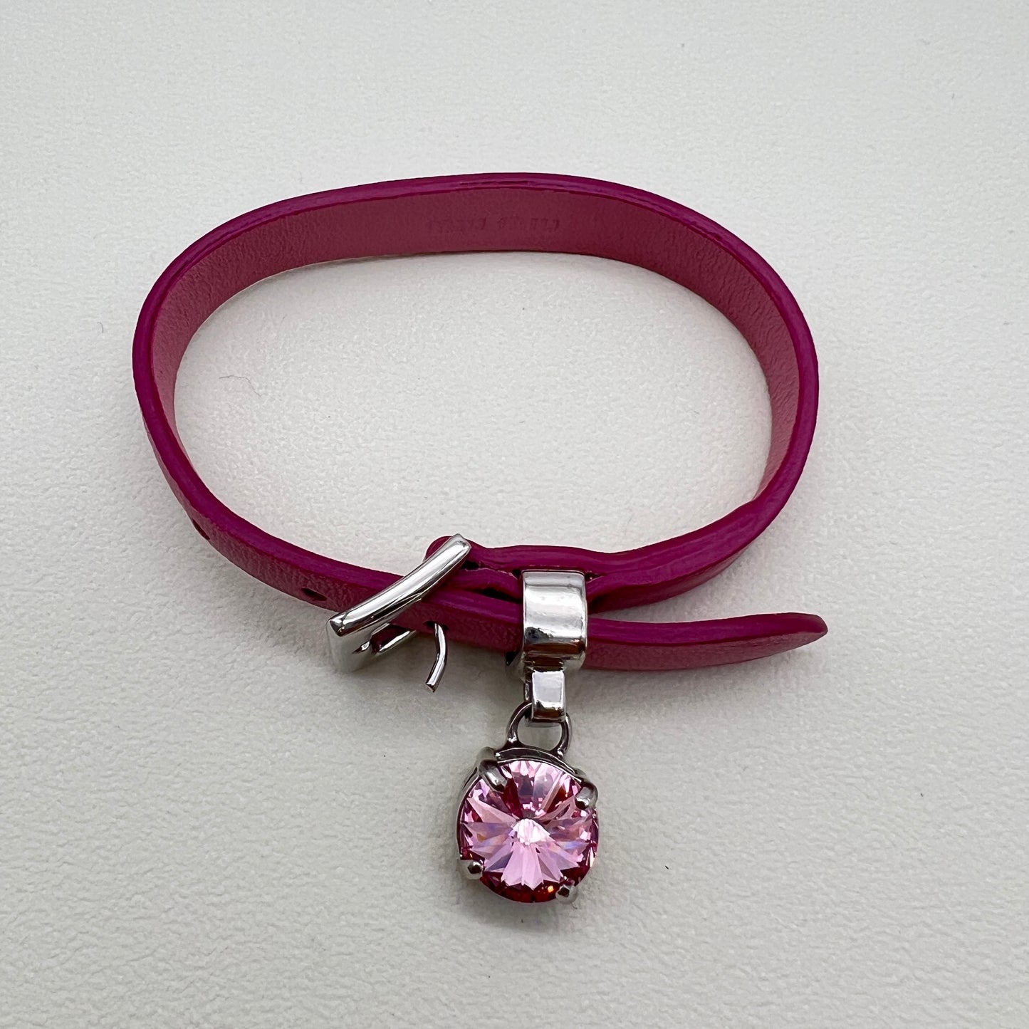 Miu Miu Vintage Pink Color Stone and Rosa Leather Bracelet