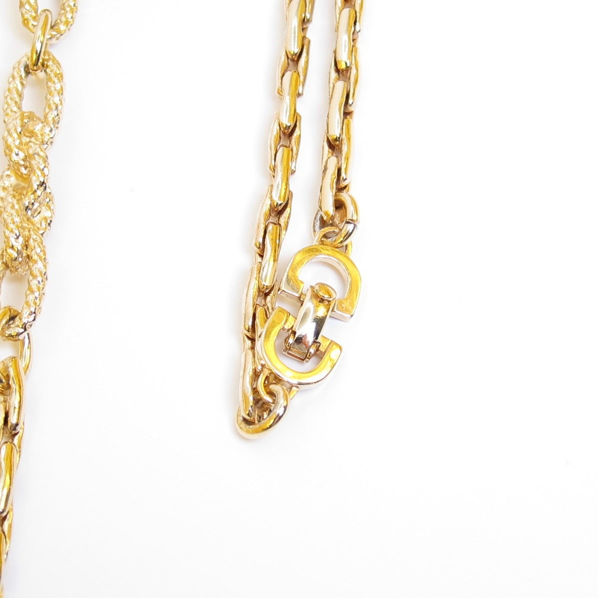 Christian Dior Vintage Stylish Golden Long Chain Necklace