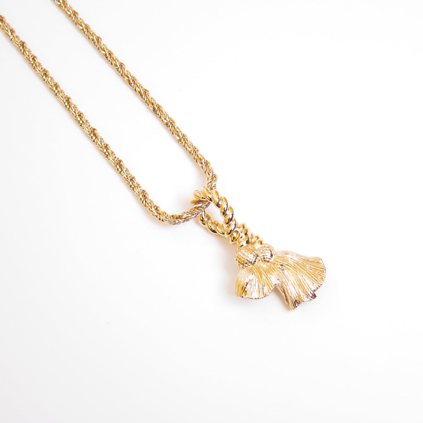 Christian Dior Vintage Tassel Pendant Golden Necklace