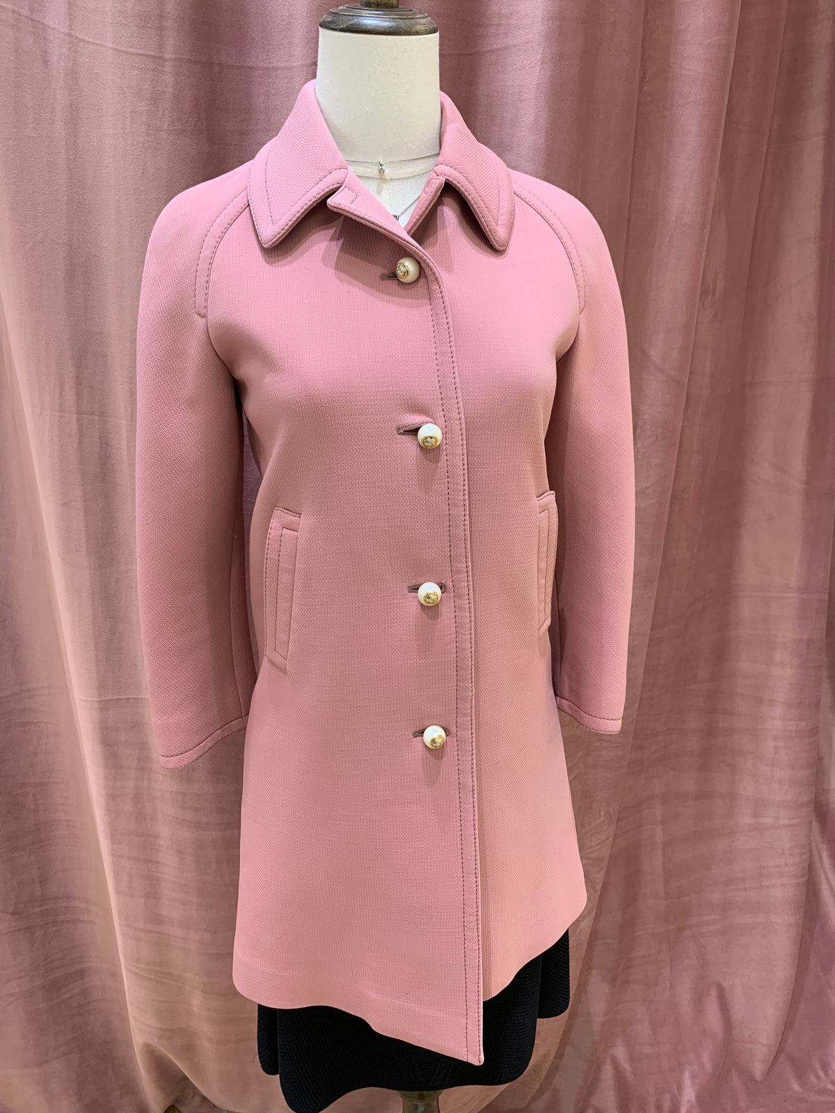 Gucci Dusty Pink Cropped Jacket With Pearl Gg Buttons
