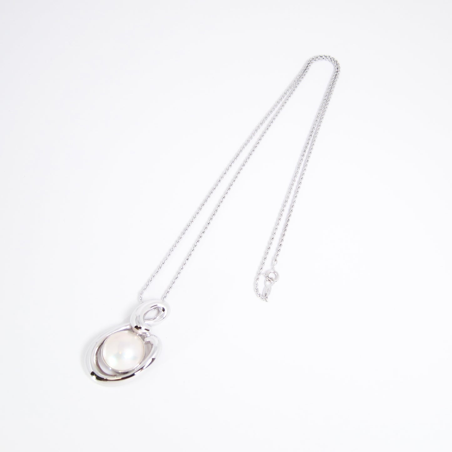 Tasaki Vintage Mabe Pearl 925 Silver Necklace