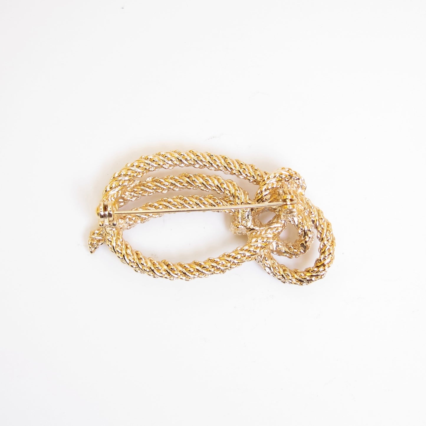 Christian Dior Vintage Rope Motif Golden Brooch