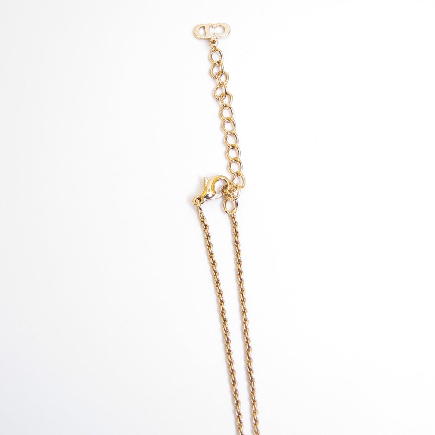 Christian Dior Vintage Dior  Letter Charm Golden Necklace
