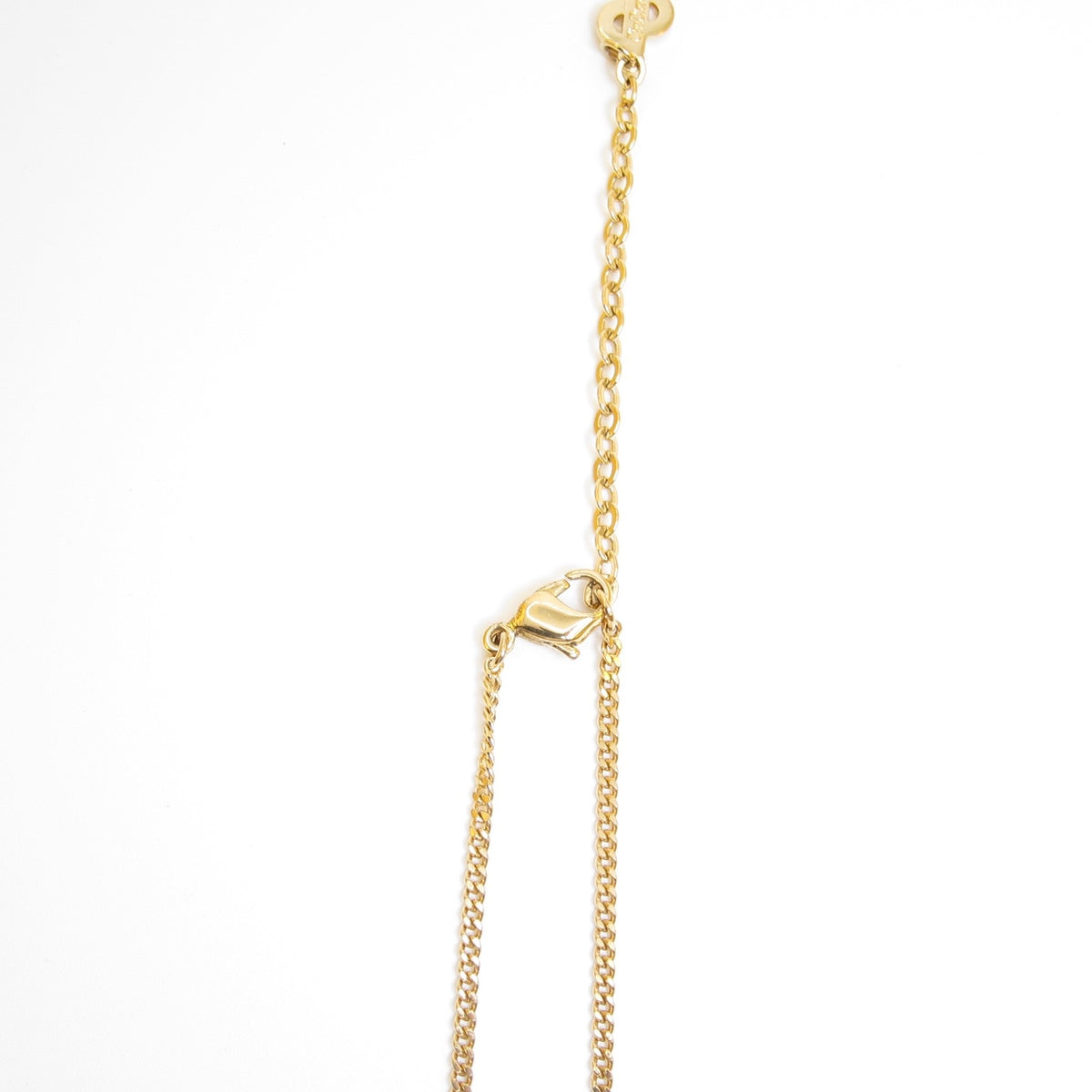 Christian Dior Vintage Round Rhinestone CD Logo Gold-Tone Necklace, 42cm