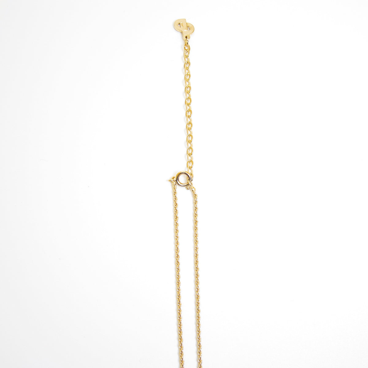 Christian Dior Vintage Octagonal Crystal Logo Necklace