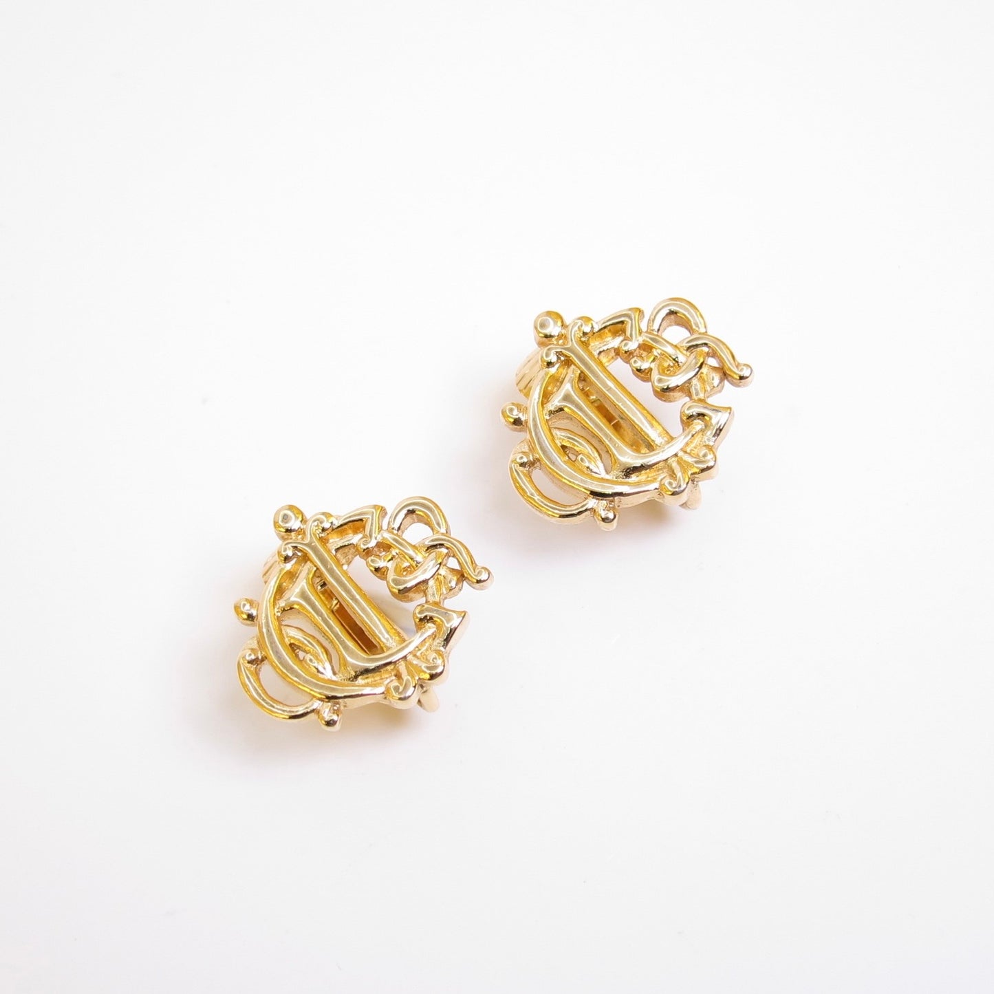Christian Dior Vintage Dior Logo Golden Clip-on Earrings