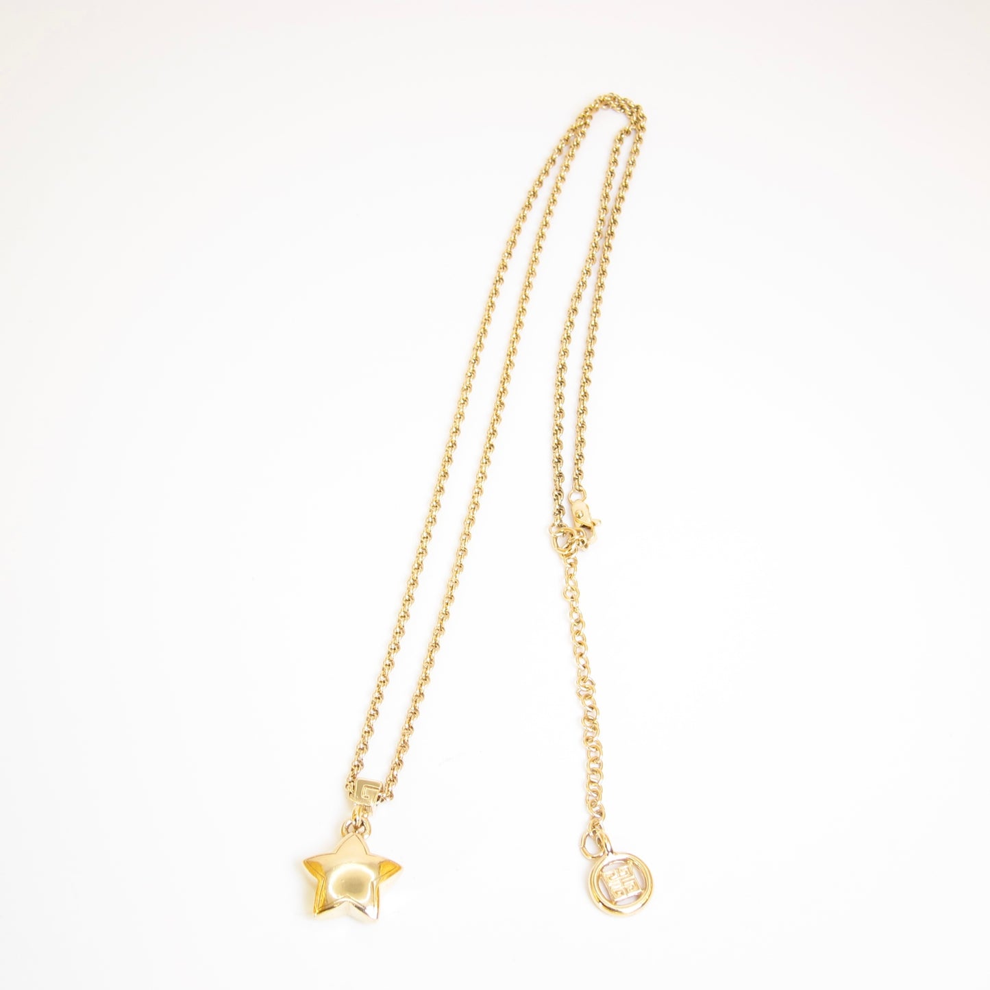 Givenchy Vintage G Logo and Star Golden Necklace