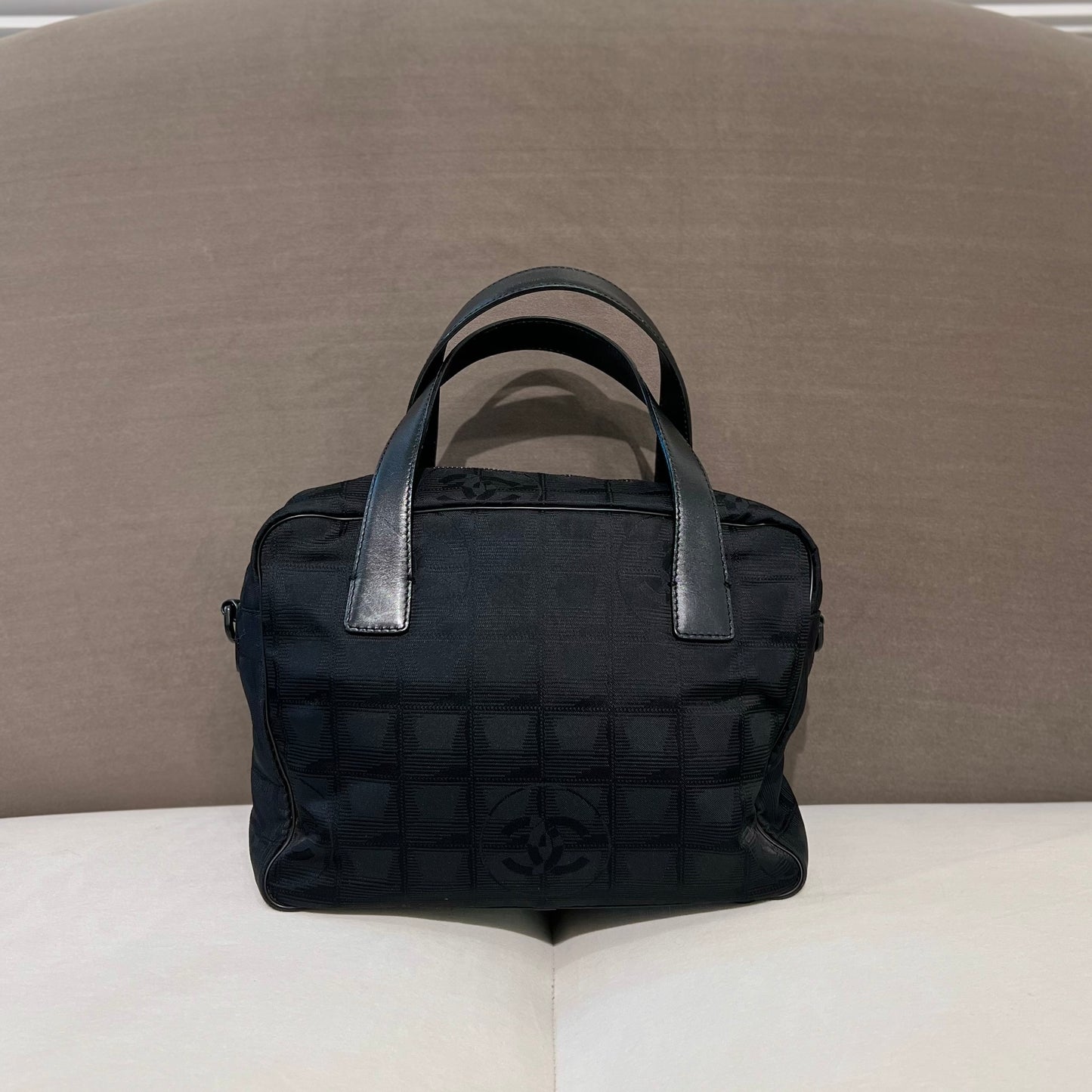 Chanel Vintage Travel Line Top Handle Handbag with Removable Strap