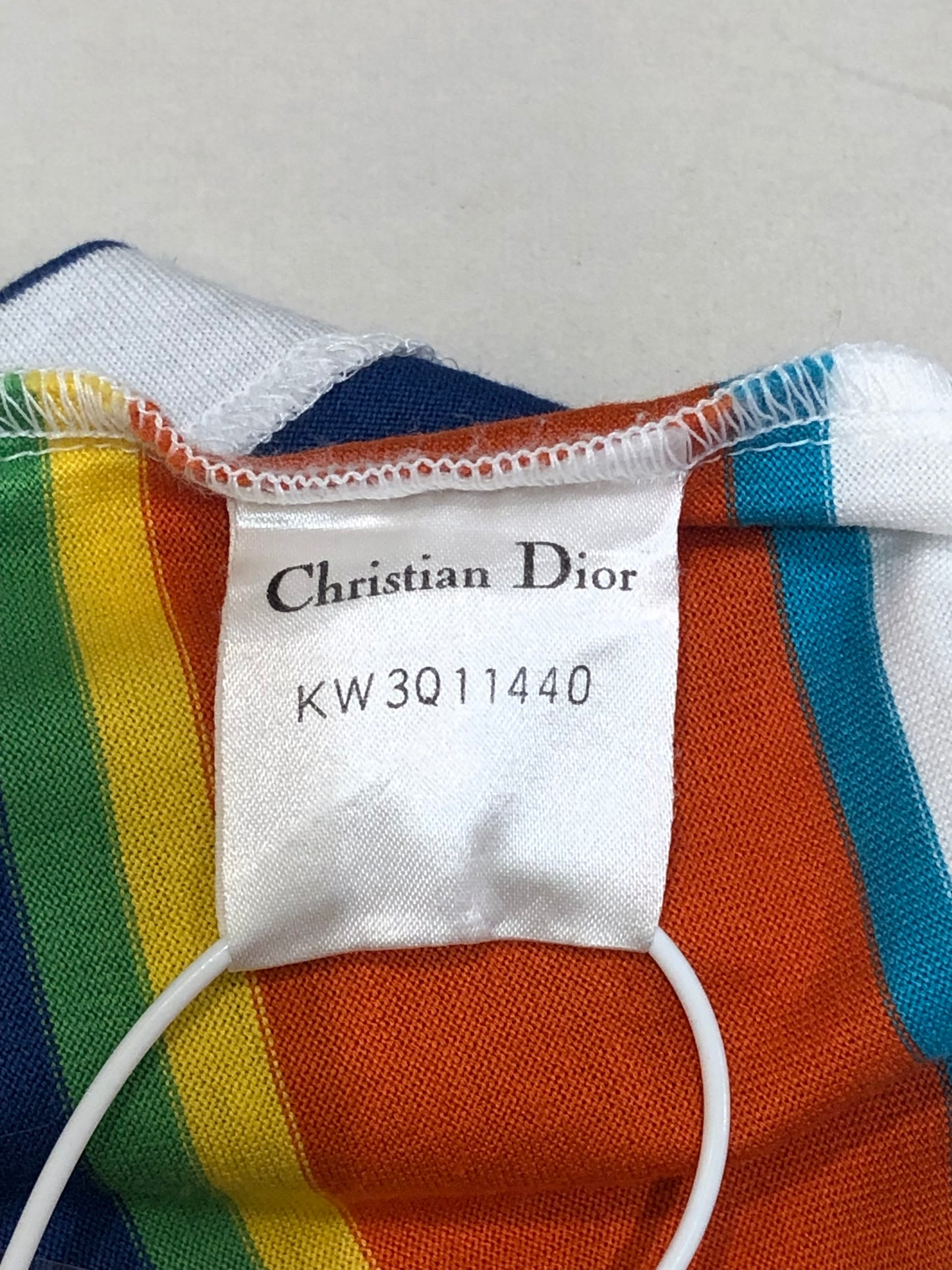 Christian Dior Vintage Multi-Color Striped with Polka Dots Sleeveless Top