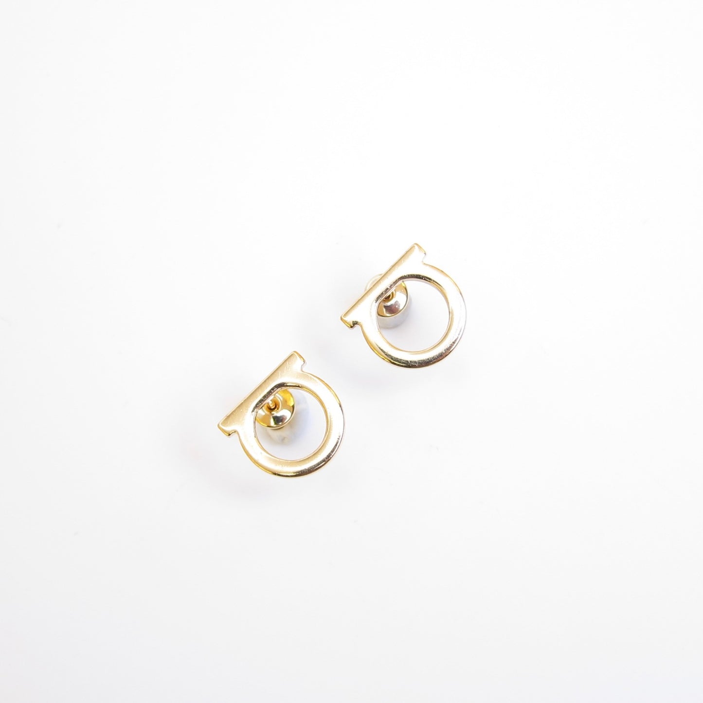 Ferragamo Vintage Gancini Golden Earrings