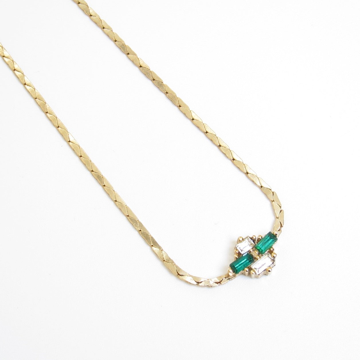 Christian Dior Vintage Green Crystal Necklace