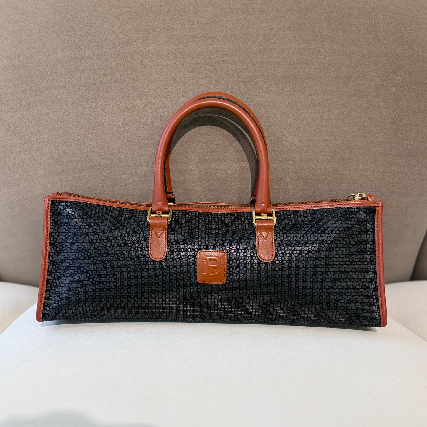 Bally Triangular-Shaped Mini B Logo Pattern Handbag