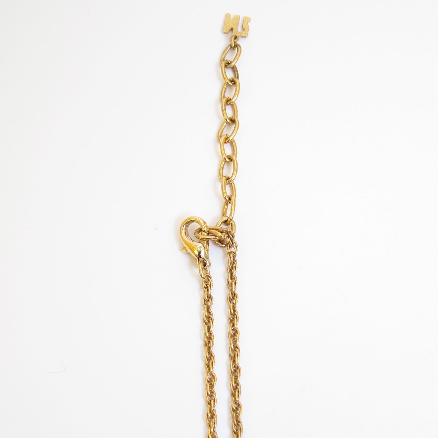 Nina Ricci Vintage NR Logo on Ribbon Golden Necklace