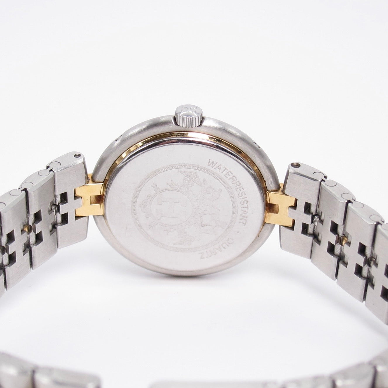 Hermes Vintage Profile White Face with Date and H Bracelet Two Tone Watch