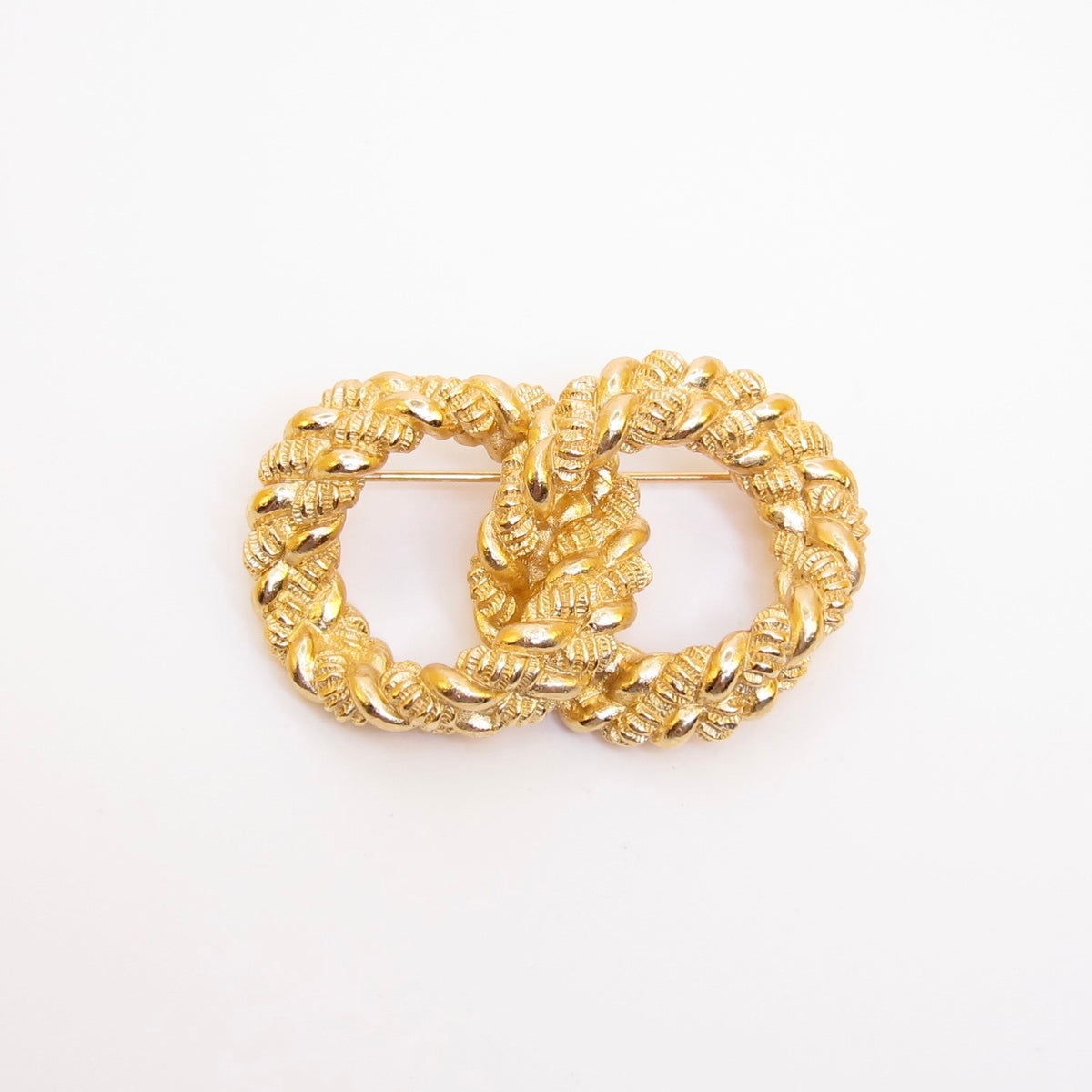 Christian Dior Vintage Twisted Rope Golden Brooch