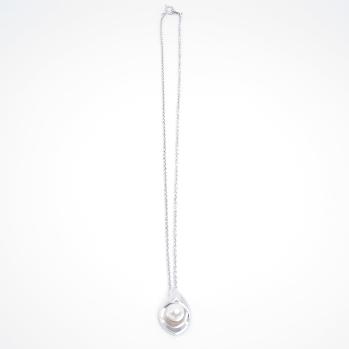Tasaki Vintage Silver Teardrop Pearl Necklace