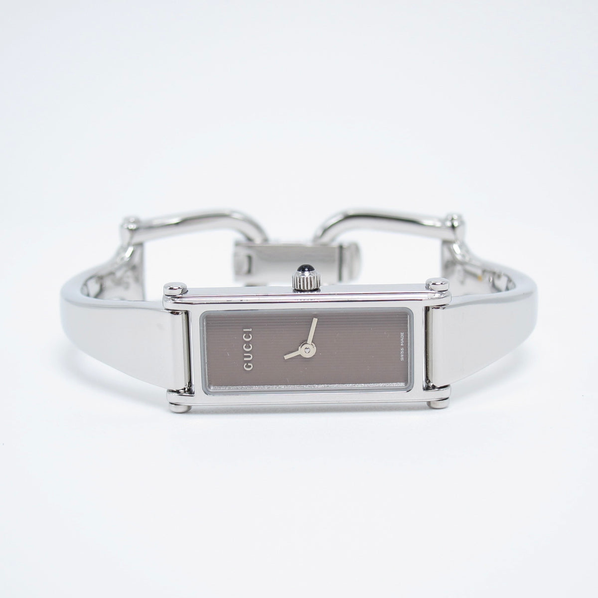 Gucci Vintage Rectangle Brown Face Bangle Watch