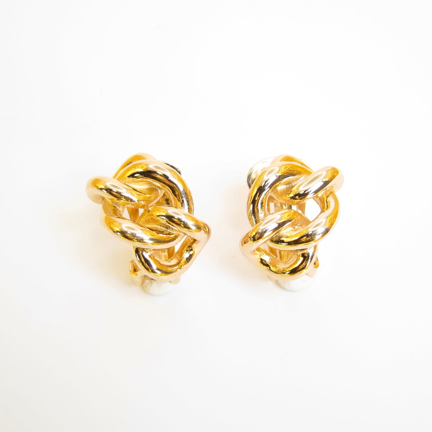 Christian Dior Vintage Link Golden Clip-on Earrings