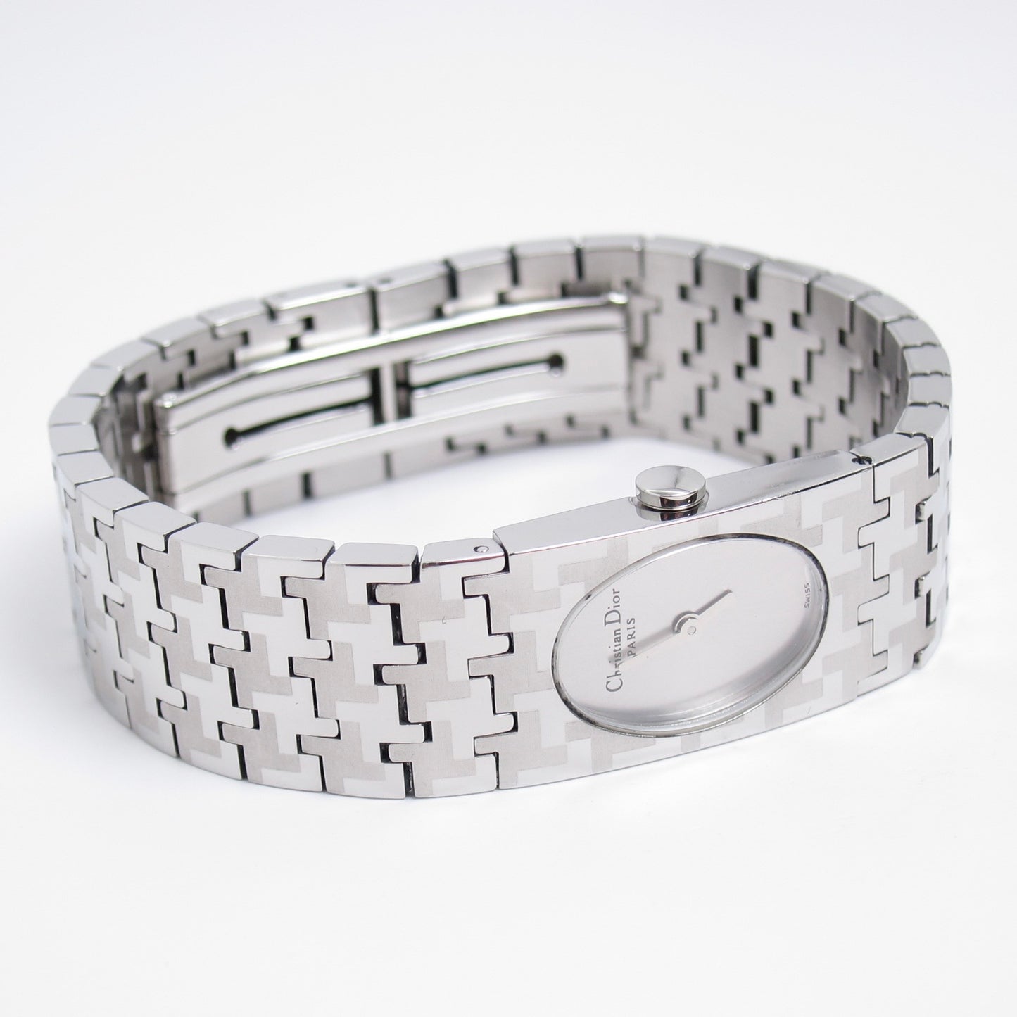 Christian Dior Vintage Miss Dior Black Face Silver Watch