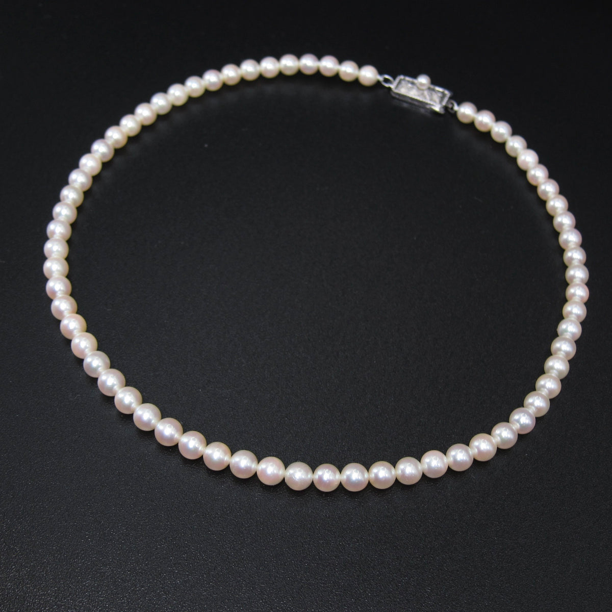 Mikimoto Vintage Akoya Pearl with SV Buckle Necklace