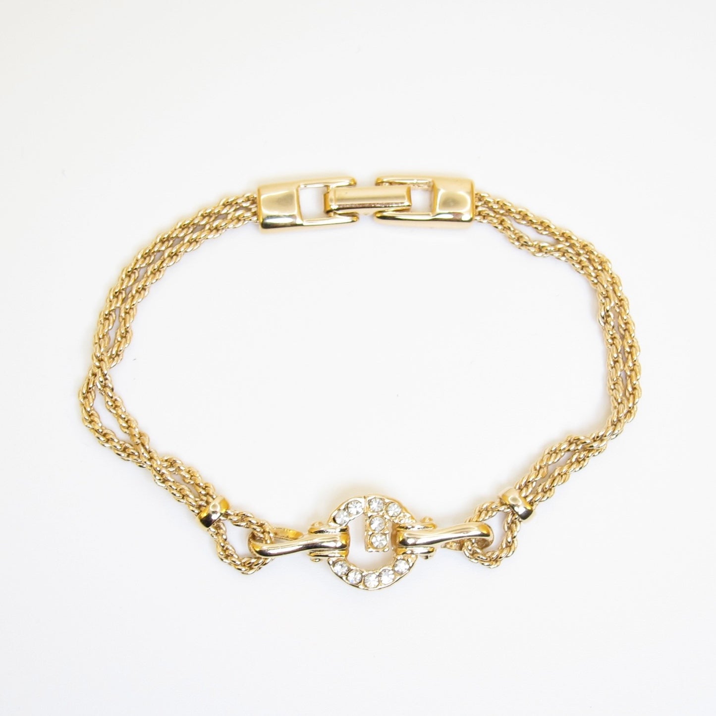 Givenchy Vintage Crystal G Chain Bracelet