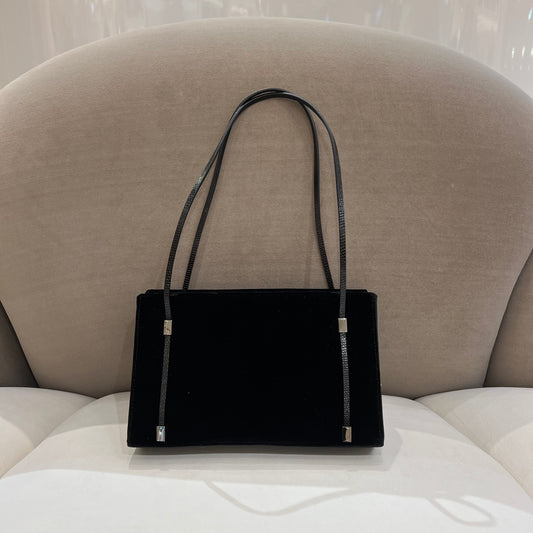 Gucci Vintage Velvet Black Color Handbag