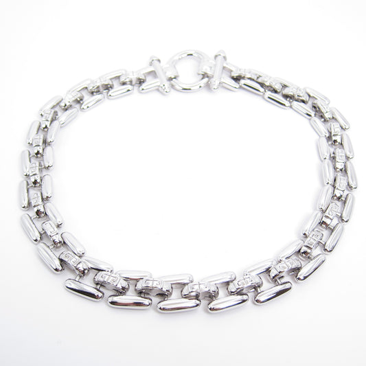 Givenchy Vintage GG Logo Stylish Chain Link Silver Necklace