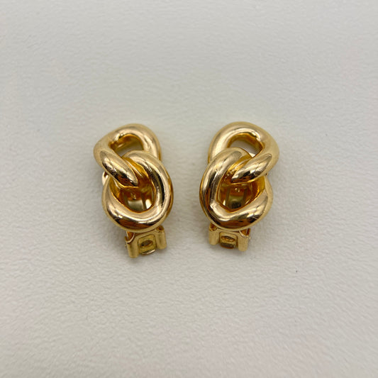 Christian Dior Vintage Link Golden Clip-on Earrings