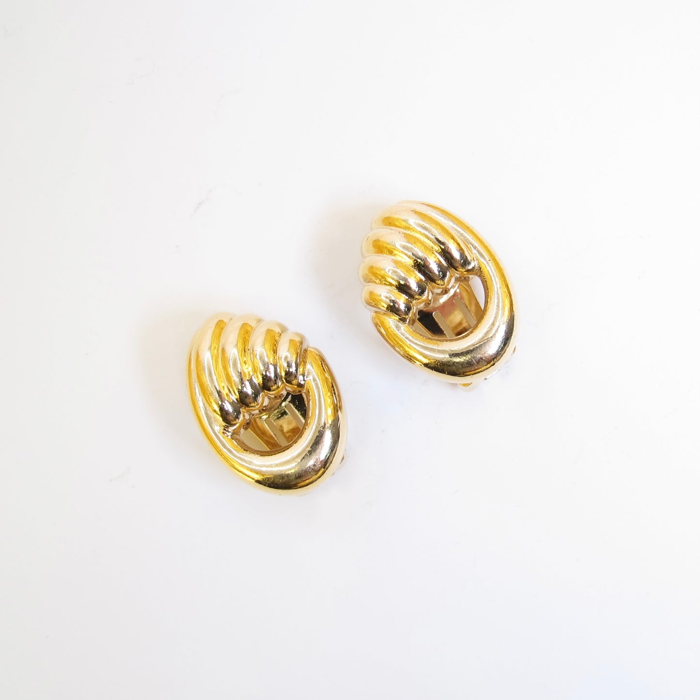 Christian Dior Vintage Stylish Golden Clip-on Earrings