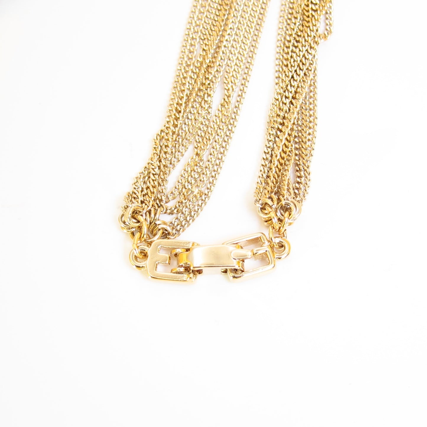 Givenchy Vintage Stylish Rhinestone Golden Long Necklace