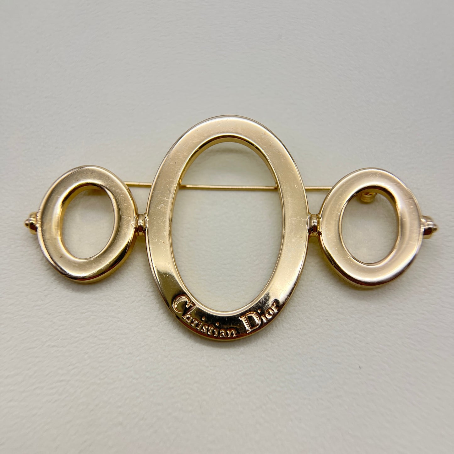 Christian Dior Vintage Christian Dior Logo on Triple O Golden Brooch