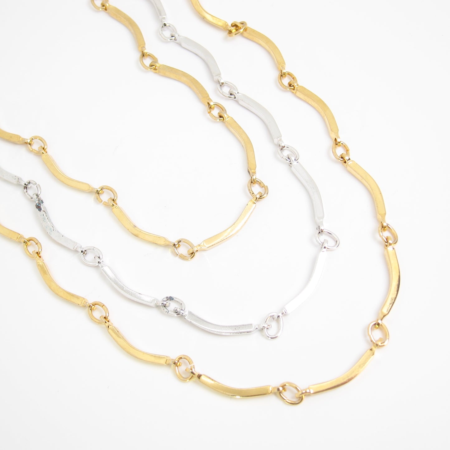 Yves Saint Laurent Vintage 3-Row Two Tone Long Necklace