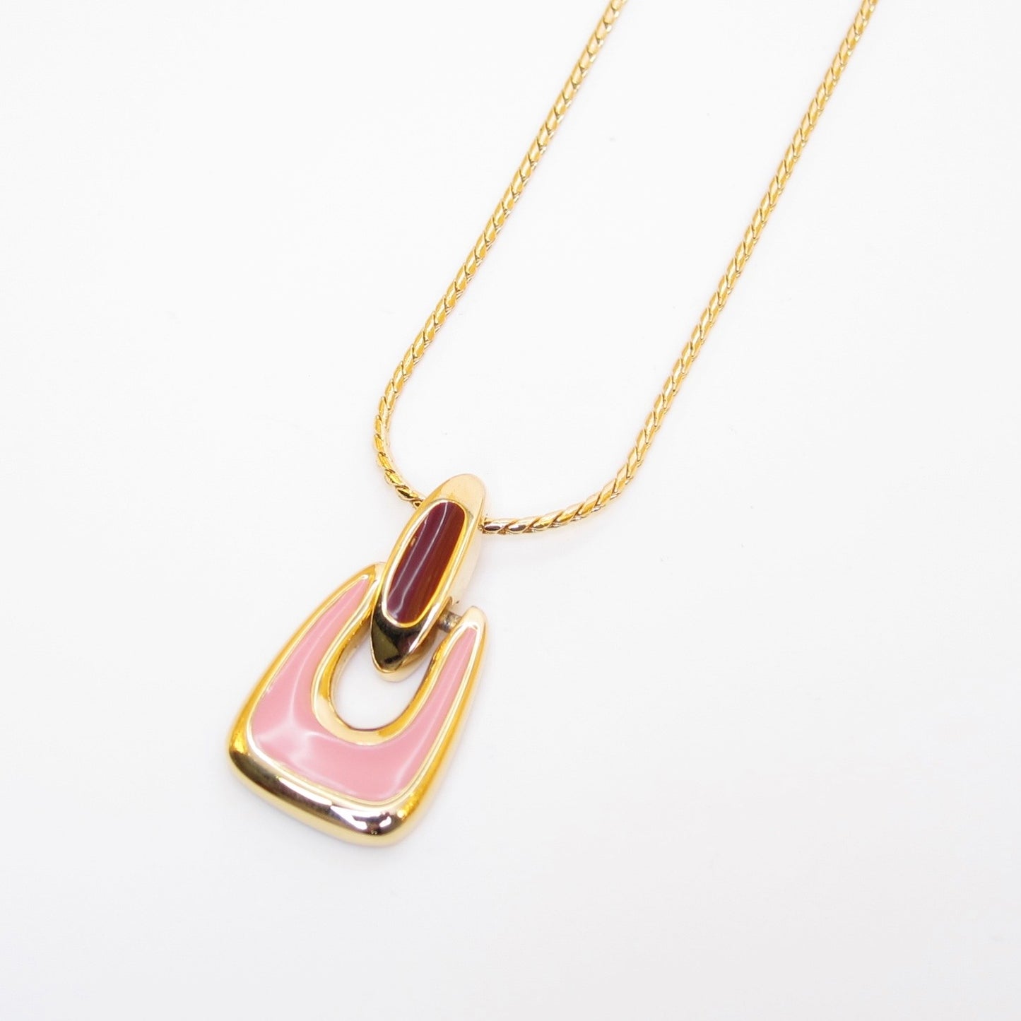 Givenchy Vintage Red and Pink Golden Necklace