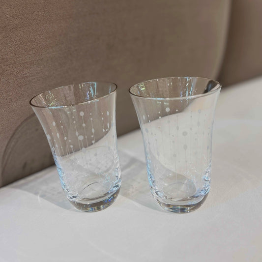 Mikimoto Vintage Pearl Motif Glass Set of 2