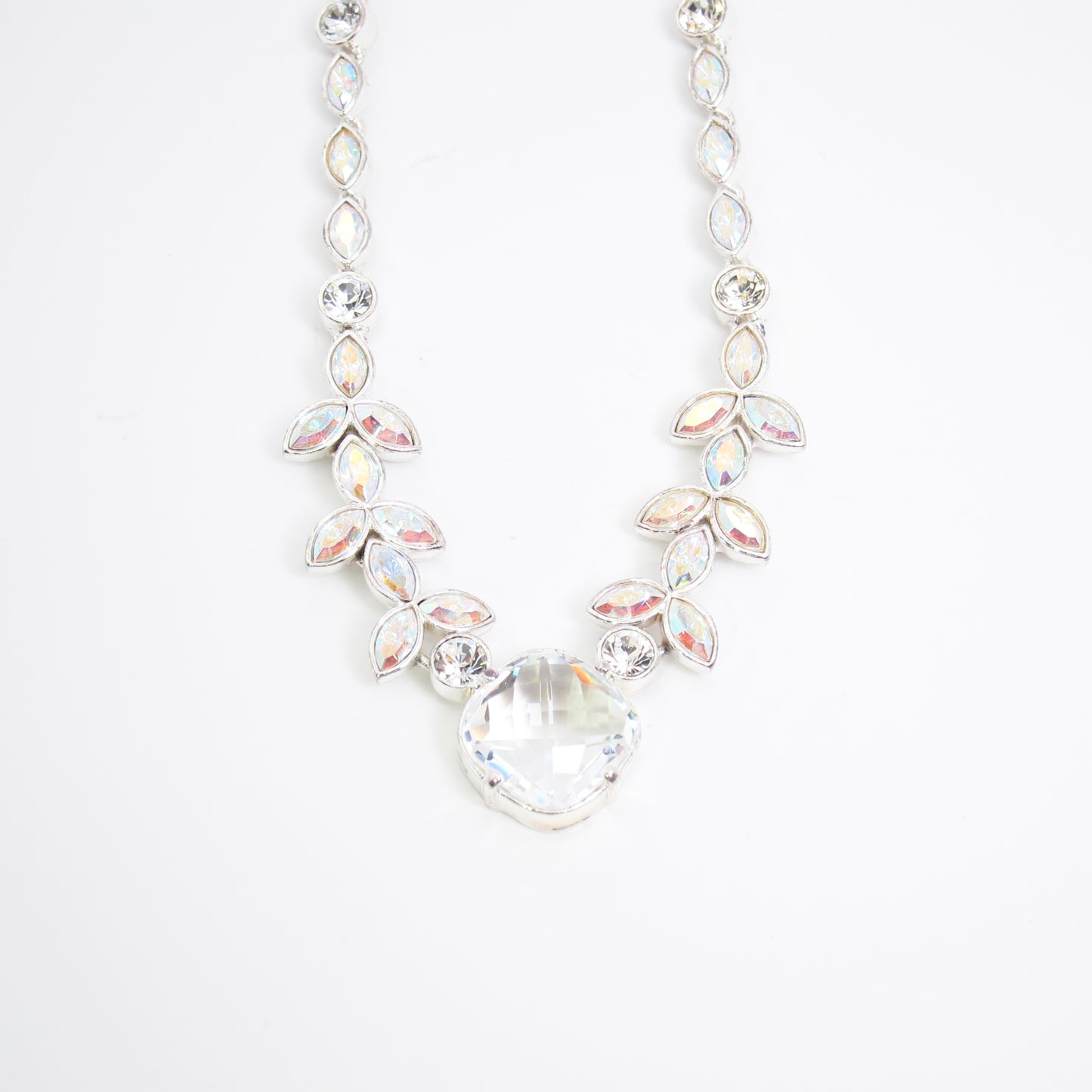 Givenchy Vintage Multi Color Stone Silver Necklace
