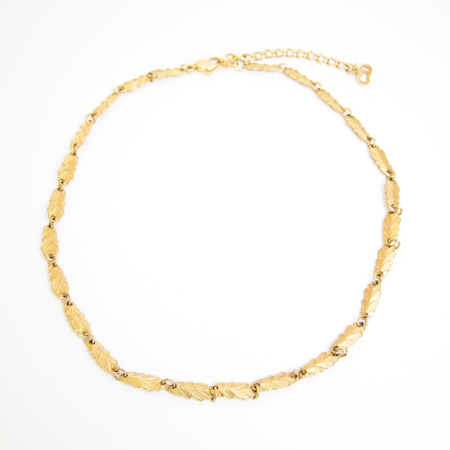 Christian Dior Vintage Leaves Motif Golden Necklace