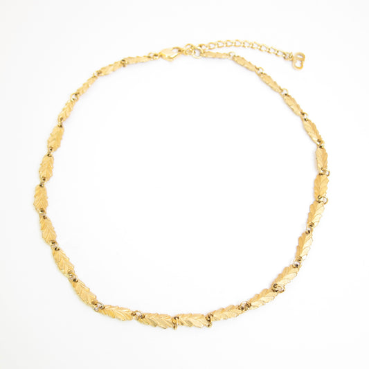 Christian Dior Vintage Leaves Motif Golden Necklace