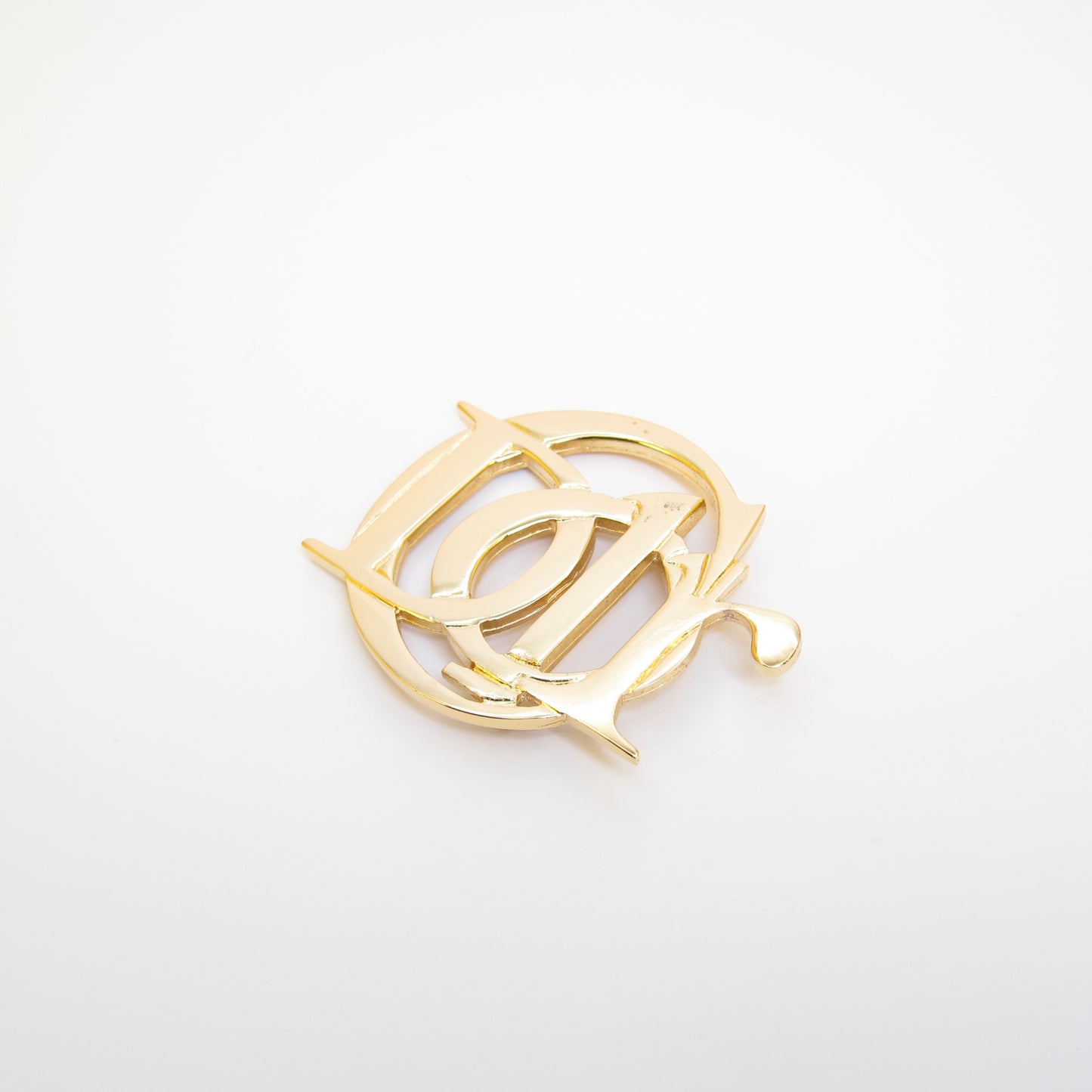 Christian Dior Vintage Dior Logo Golden Brooch
