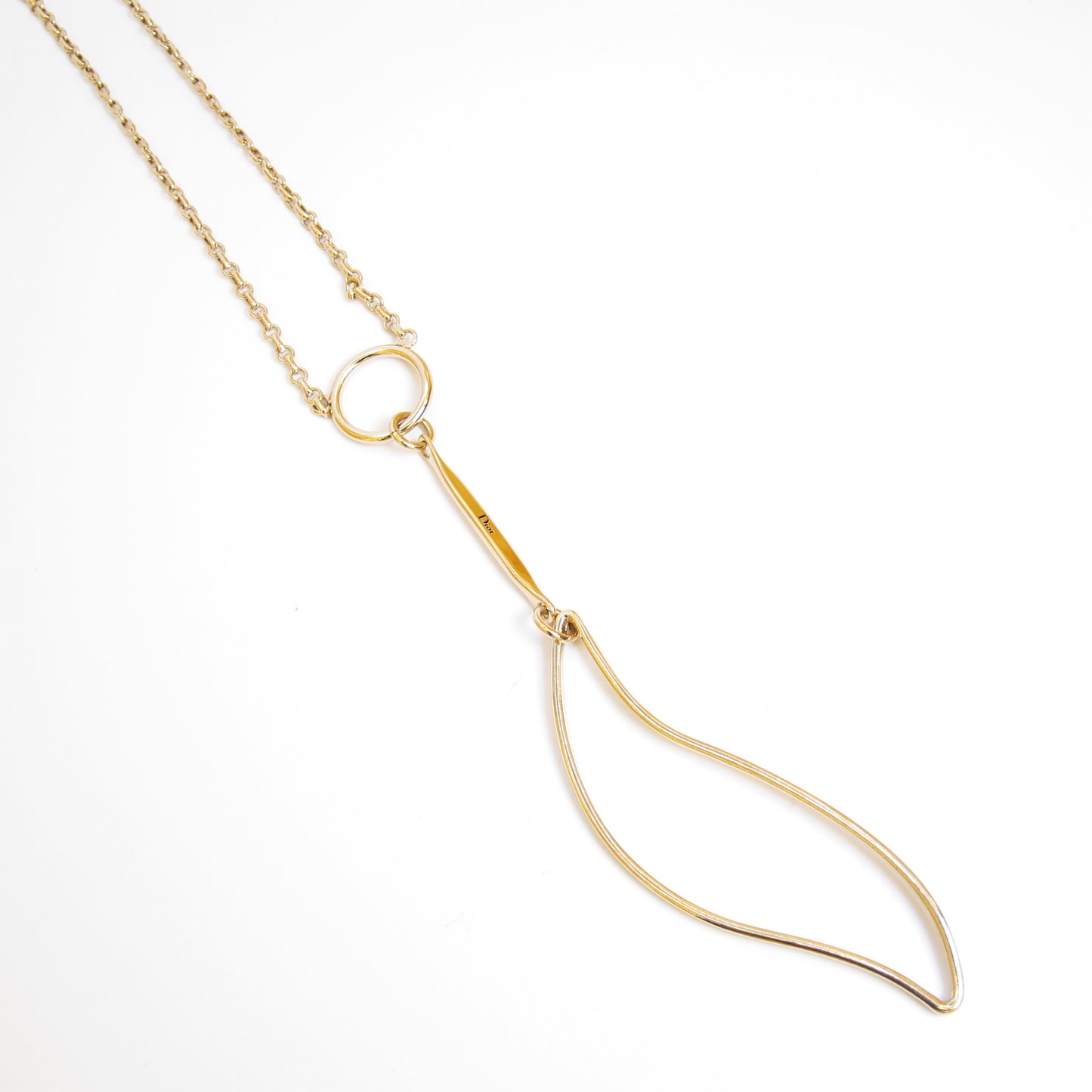 Christian Dior Vintage Stylish Golden Long Necklace